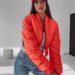 Kurtka krótka Emily Ola Voga pomarańczowa