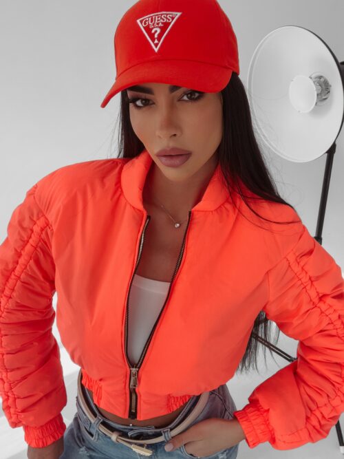 Kurtka krótka Emily Ola Voga pomarańczowa