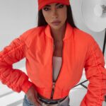 Kurtka krótka Emily Ola Voga pomarańczowa