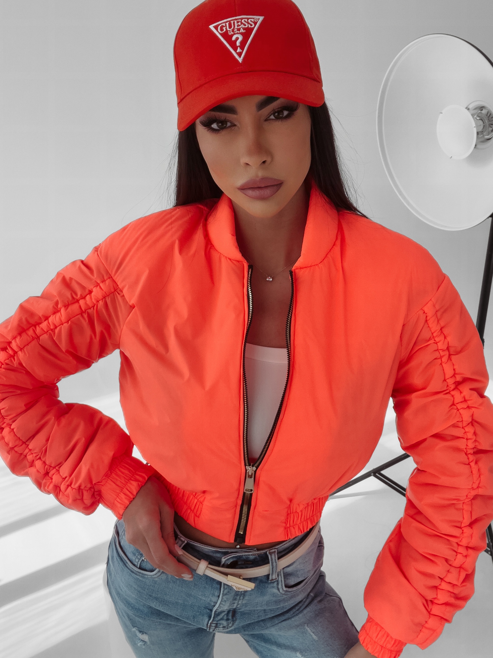 Kurtka krótka Emily Ola Voga pomarańczowa Kurtka krótka Emily Ola Voga pomarańczowa