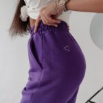 Spodnie dresowe bawełniane Seram Ola Voga fioletowe