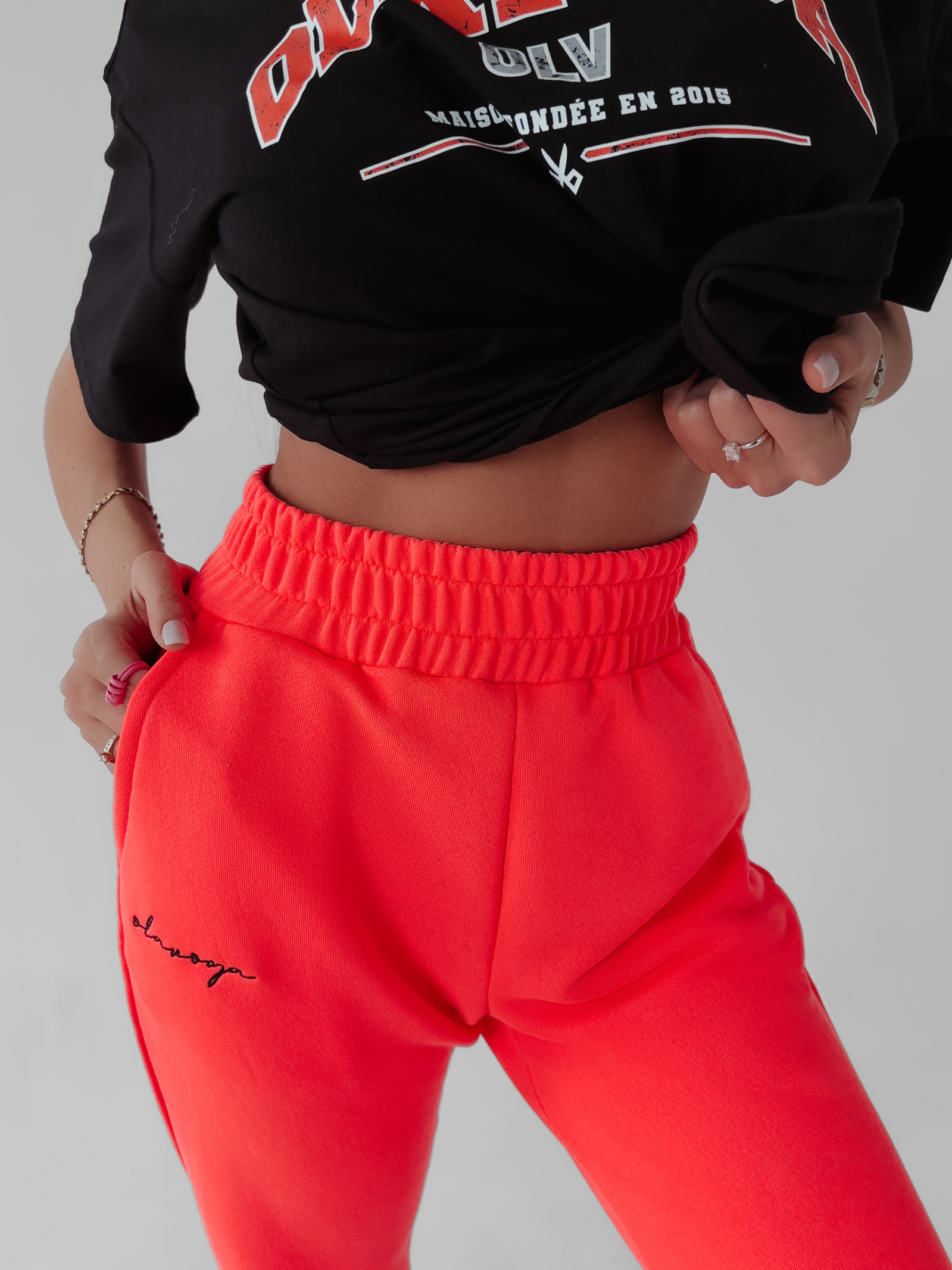 Spodnie dresowe bawełniane Seram Ola Voga różowe Spodnie dresowe bawełniane Seram Ola Voga różowe