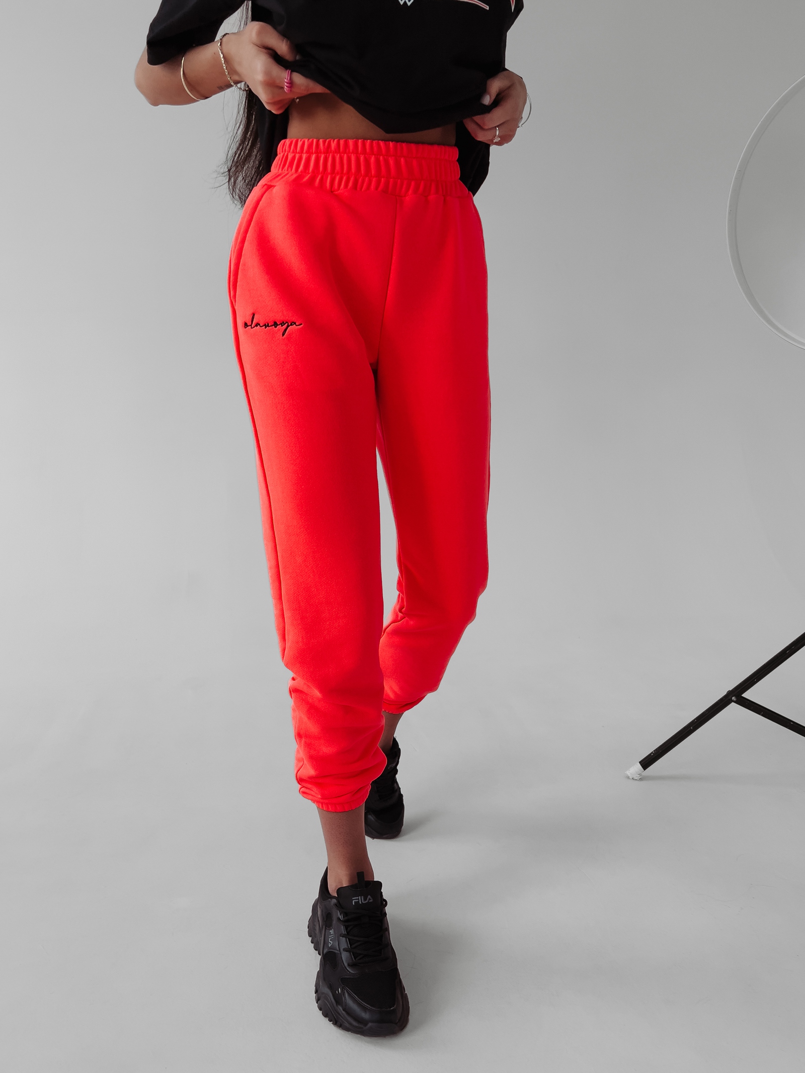 Spodnie dresowe bawełniane Seram Ola Voga różowe Spodnie dresowe bawełniane Seram Ola Voga różowe