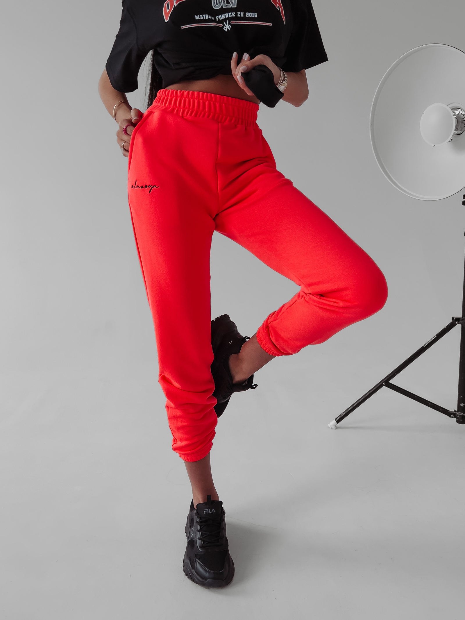 Spodnie dresowe bawełniane Seram Ola Voga różowe