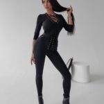 Legginsy z wiązaniem Gianna Ola Voga czarne