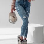 Spodnie jeansowe skinny fit Blue Ola Voga niebieskie