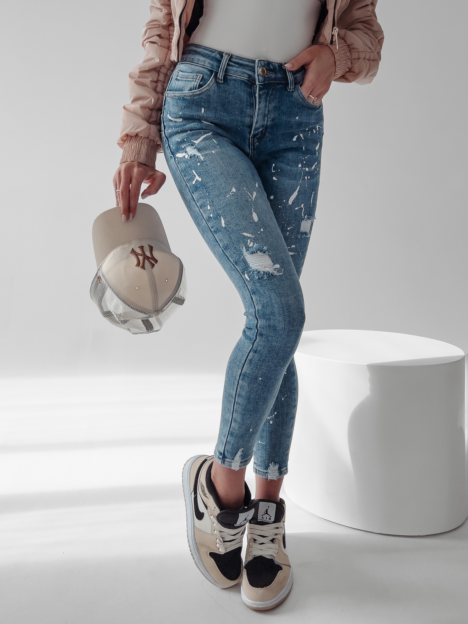 Spodnie jeansowe skinny fit Blue Ola Voga niebieskie Spodnie jeansowe skinny fit Blue Ola Voga niebieskie