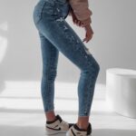 Spodnie jeansowe skinny fit Blue Ola Voga niebieskie