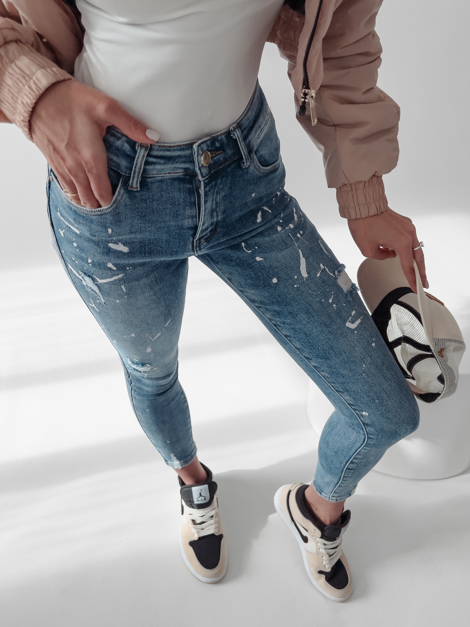 Spodnie jeansowe skinny fit Blue Ola Voga niebieskie Spodnie jeansowe skinny fit Blue Ola Voga niebieskie