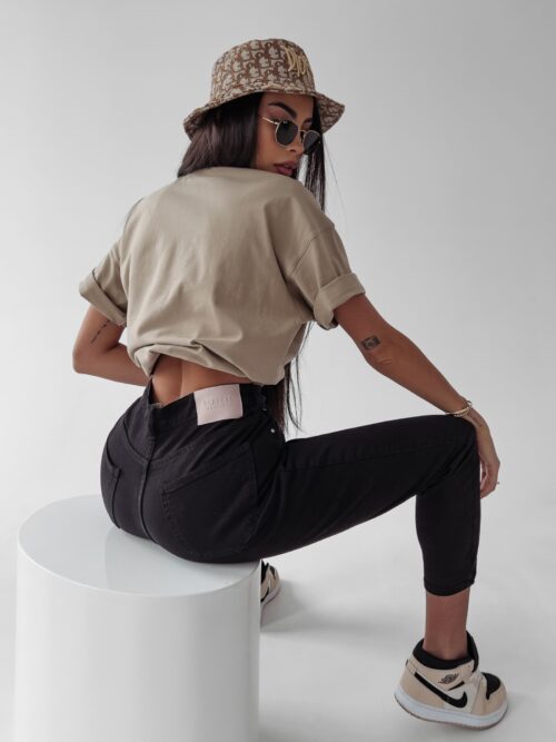 Spodnie jeansowe z efektem sprania Rubis Ola Voga czarne