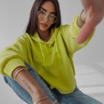 Bluza z kapturem Sienna Ola Voga limonkowa