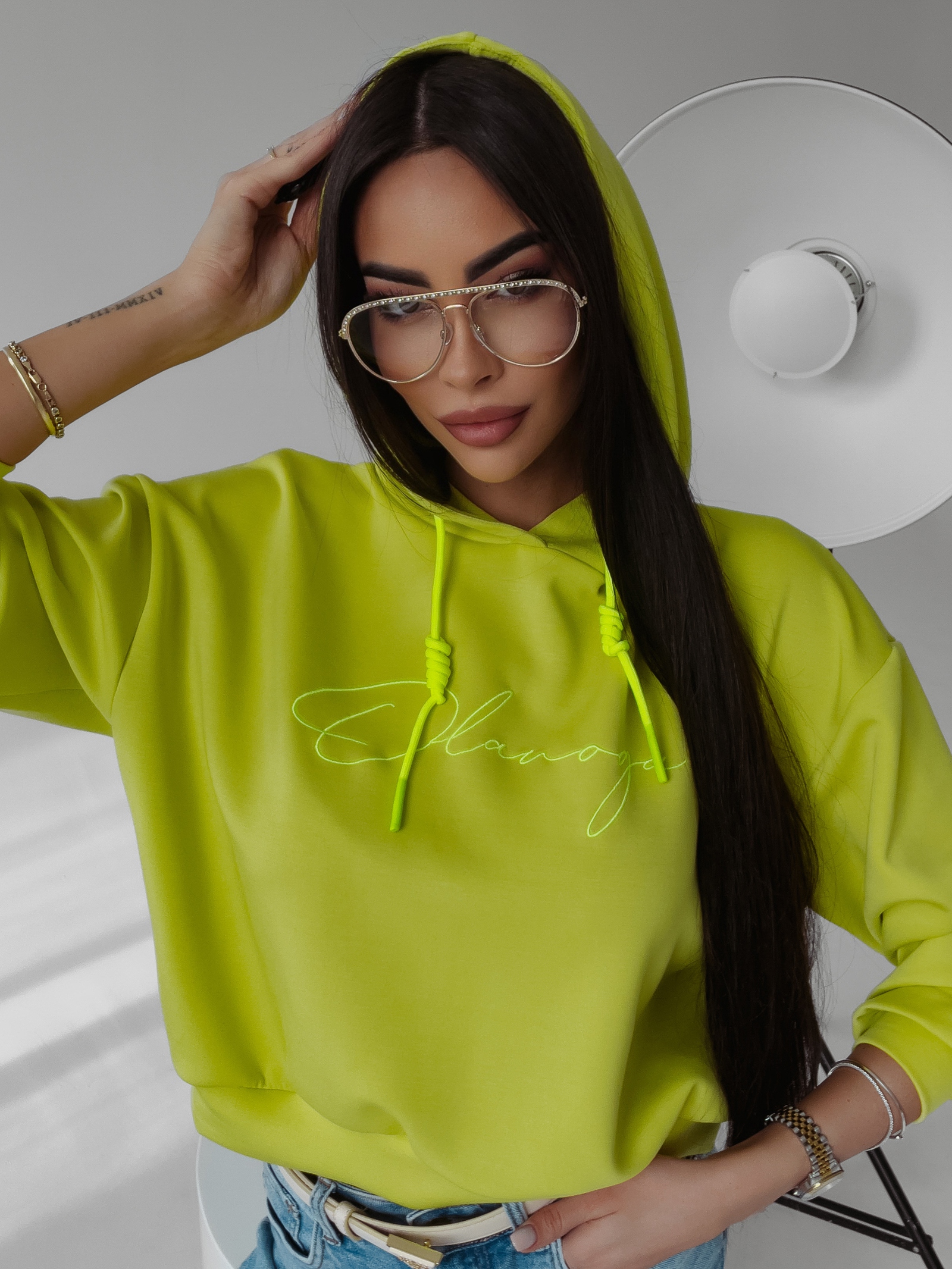 Bluza z kapturem Sienna Ola Voga limonkowa Bluza z kapturem Sienna Ola Voga limonkowa