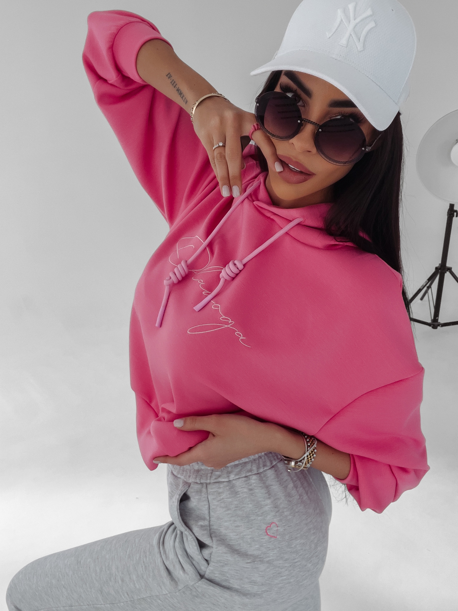 Bluza z kapturem Sienna Ola Voga różowa