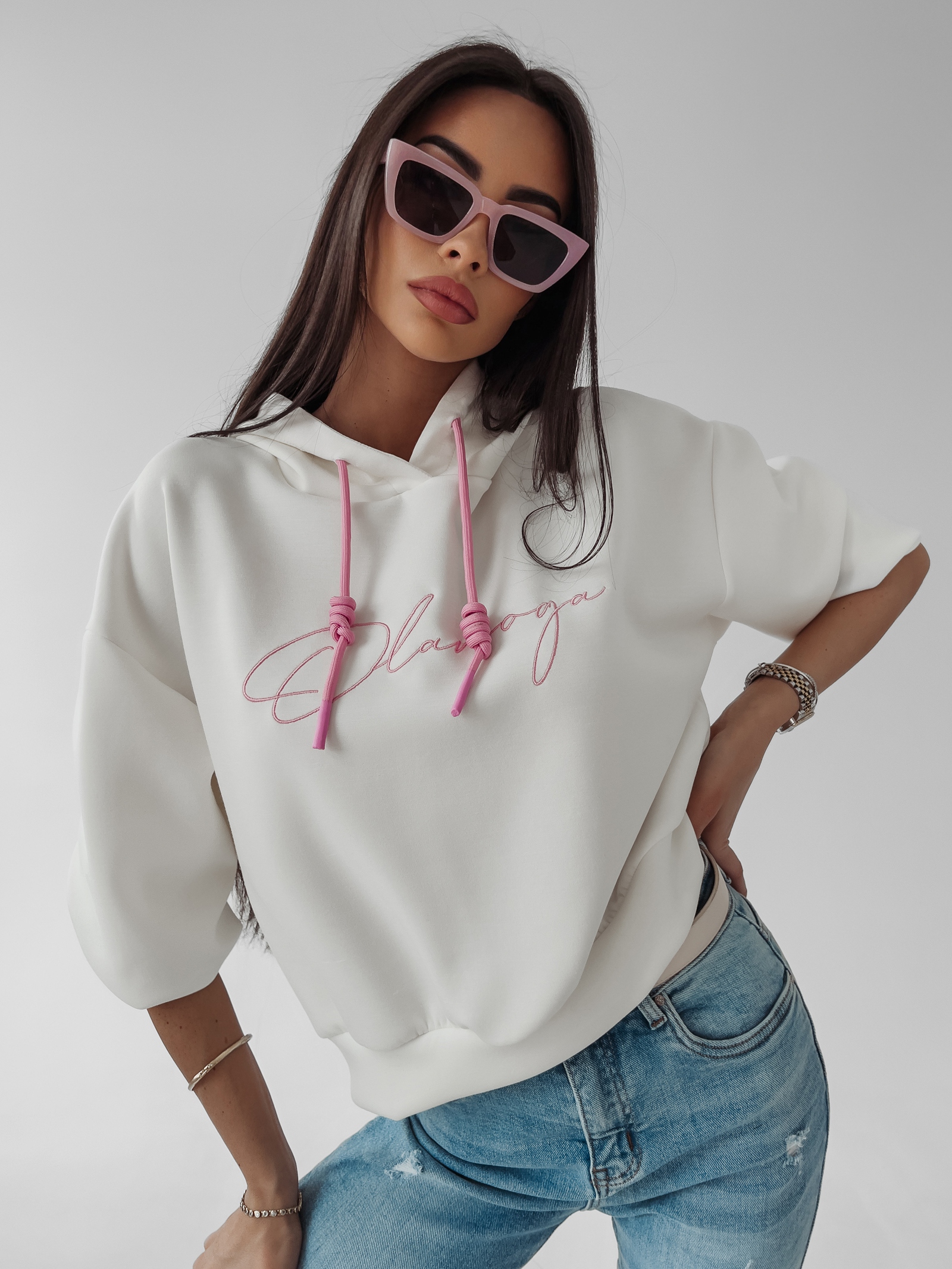 Bluza z kapturem Sienna Ola Voga ecru