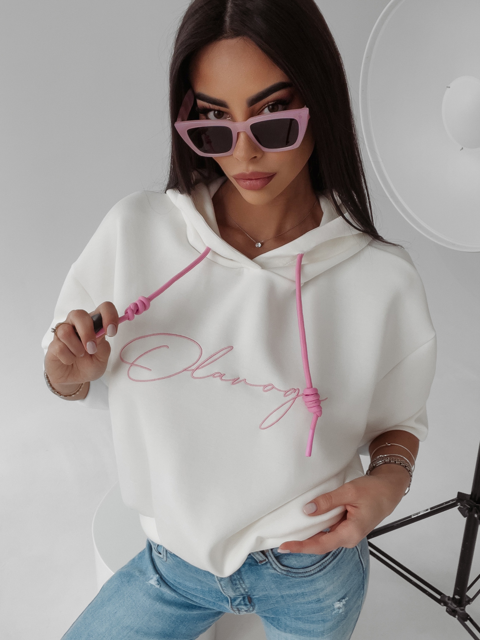 Bluza z kapturem Sienna Ola Voga ecru