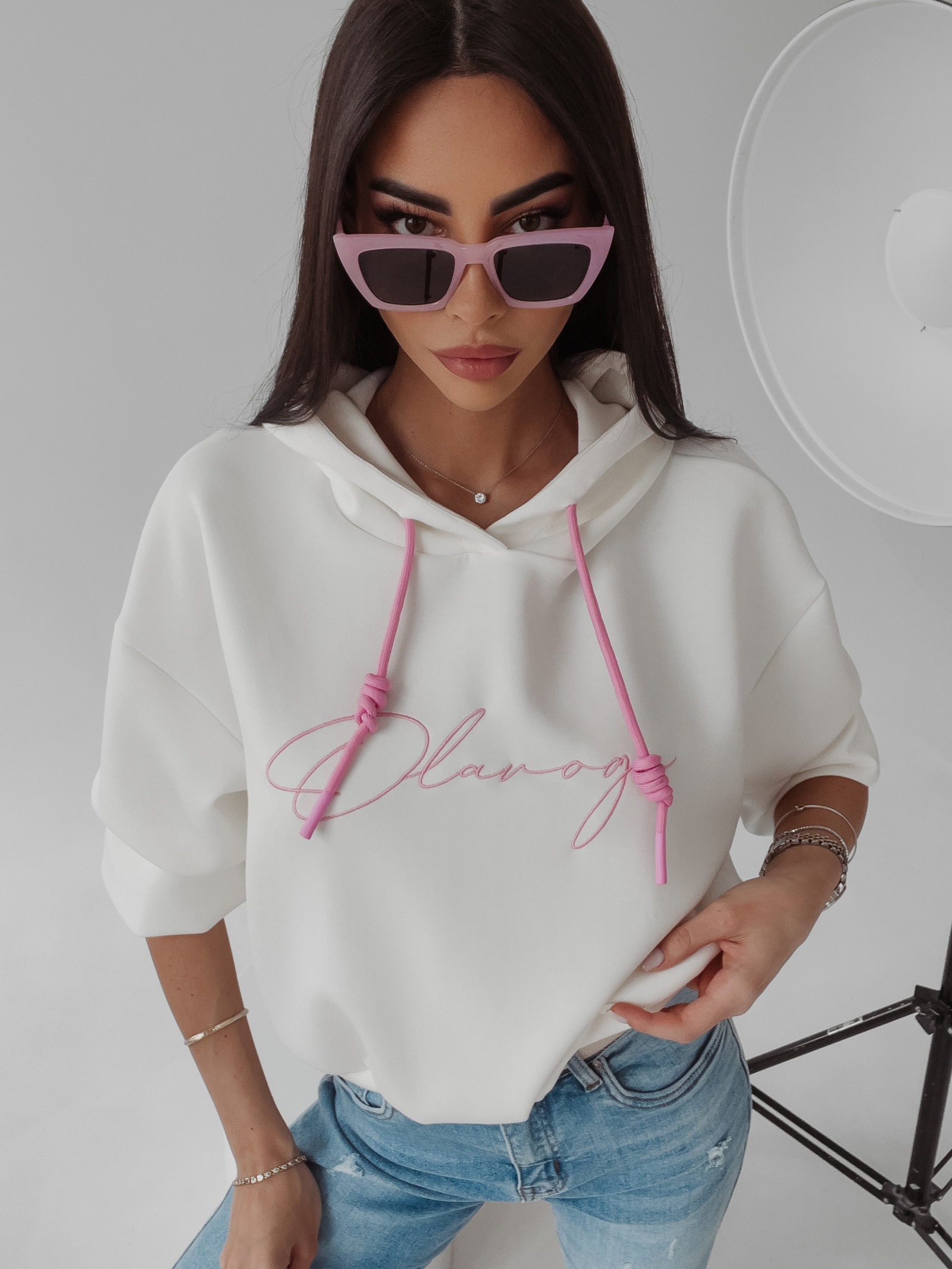 Bluza z kapturem Sienna Ola Voga ecru