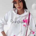 Bluza kangurka Magma Ola Voga ecru-neonowy róż