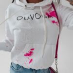 Bluza kangurka Magma Ola Voga ecru-neonowy róż