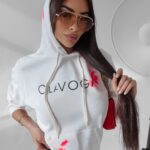 Bluza kangurka Magma Ola Voga ecru-koralowa