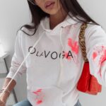 Bluza kangurka Magma Ola Voga ecru-koralowa