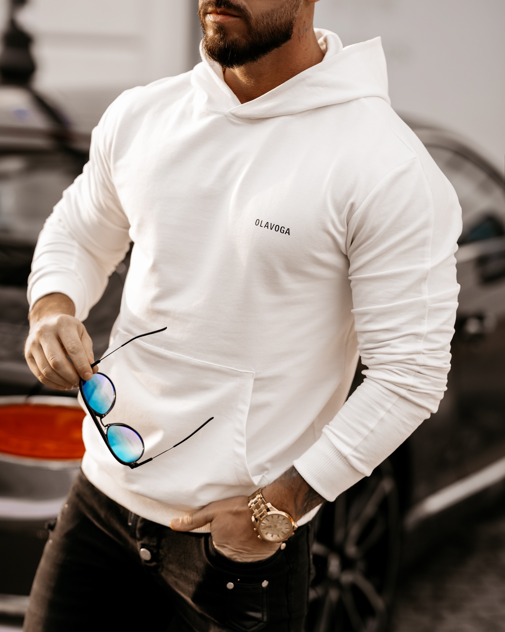 Bluza męska z kapturem Clark Ola Voga ecru Bluza męska z kapturem Clark Ola Voga ecru