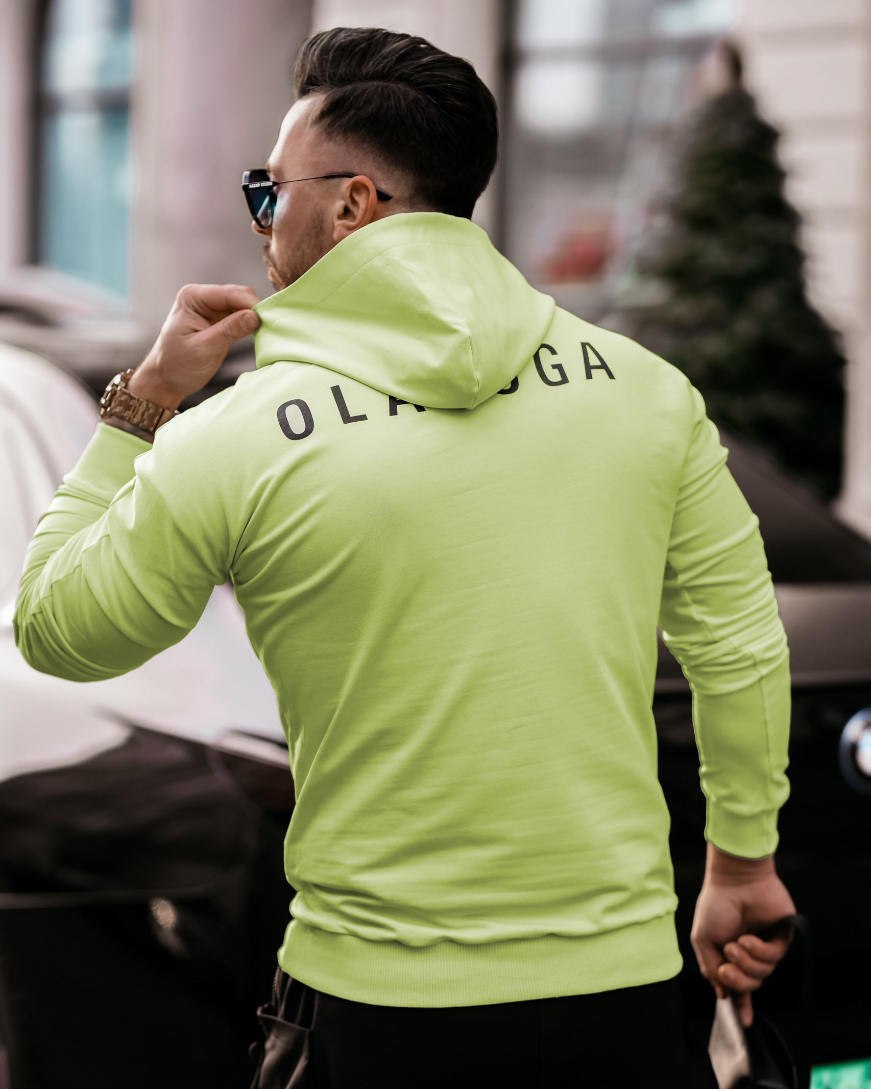 Bluza męska z kapturem Clark Ola Voga limonkowa Bluza męska z kapturem Clark Ola Voga limonkowa