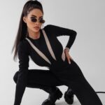 Kombinezon kobiecy dopasowany Madera Ola Voga czarny