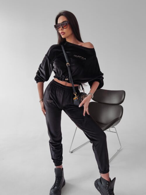 Komplet welurowy Timor Ola Voga czarny