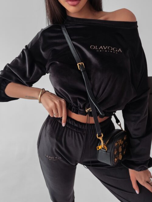 Komplet welurowy Timor Ola Voga czarny