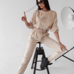 Komplet welurowy Timor Ola Voga beżowy