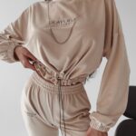 Komplet welurowy Timor Ola Voga beżowy