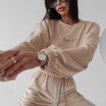 Komplet welurowy Timor Ola Voga beżowy