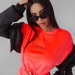 Komplet welurowy Timor Ola Voga koralowy