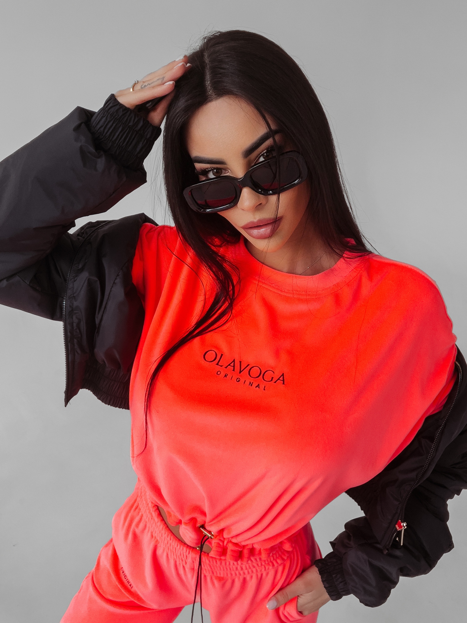 Komplet welurowy Timor Ola Voga koralowy Komplet welurowy Timor Ola Voga koralowy