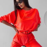 Komplet welurowy Timor Ola Voga koralowy