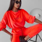 Komplet welurowy Timor Ola Voga koralowy