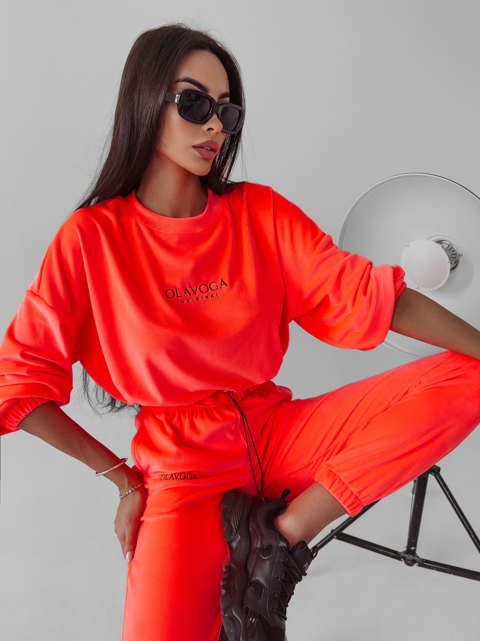 Komplet welurowy Timor Ola Voga koralowy Komplet welurowy Timor Ola Voga koralowy