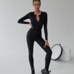 Komplet prążkowany Carole Ola Voga czarny