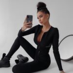 Komplet prążkowany Carole Ola Voga czarny