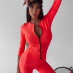 Komplet prążkowany Carole Ola Voga neonowy róż