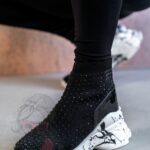 Botki skarpety Rock Calacatta białe