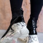 Botki skarpety Rock Calacatta białe