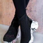 Botki skarpety Rock Calacatta białe