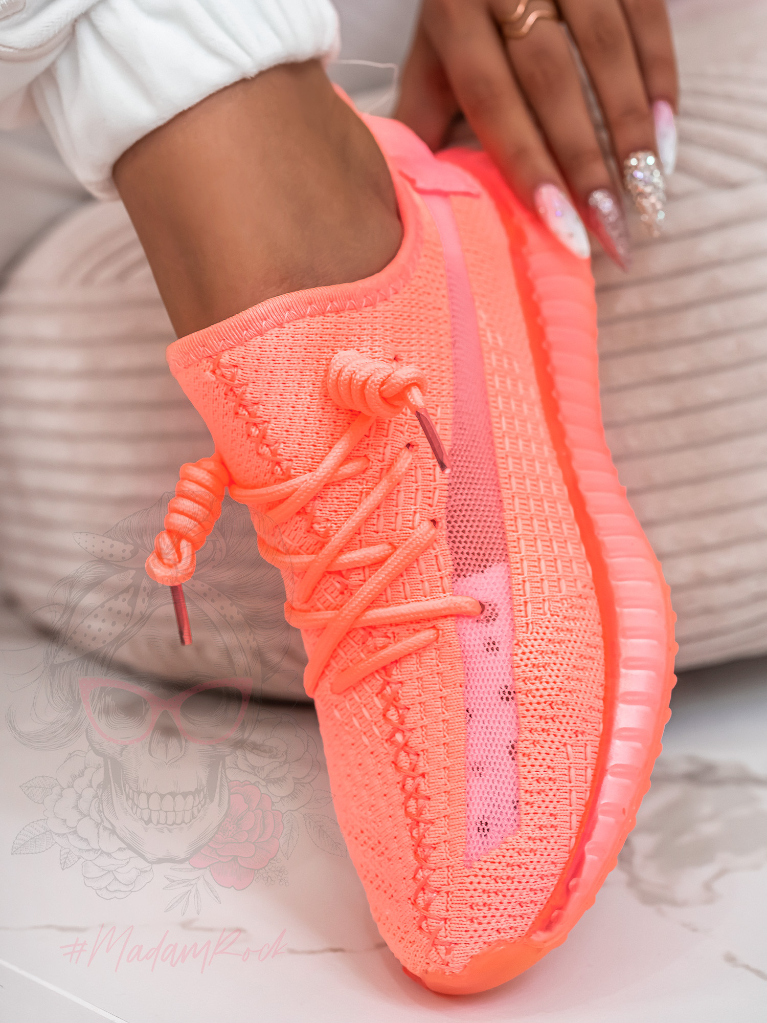 Buty sportowe Madam Faxe neonowy róż