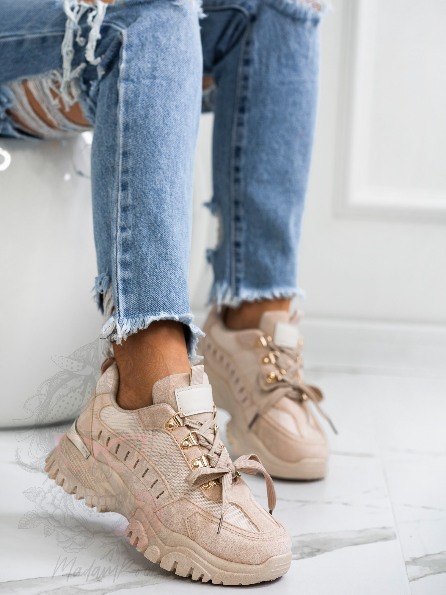 Buty sportowe Madam Meling beżowe