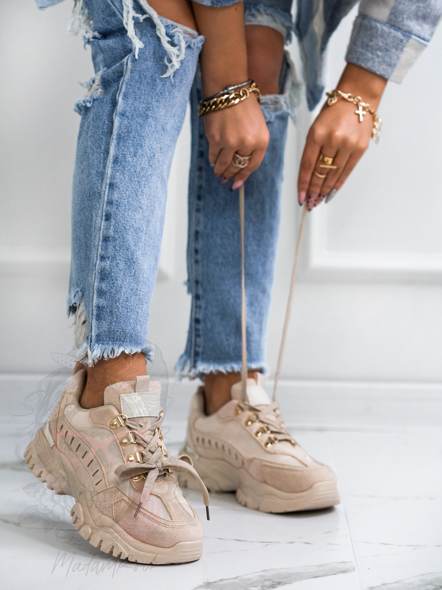 Buty sportowe Madam Meling beżowe