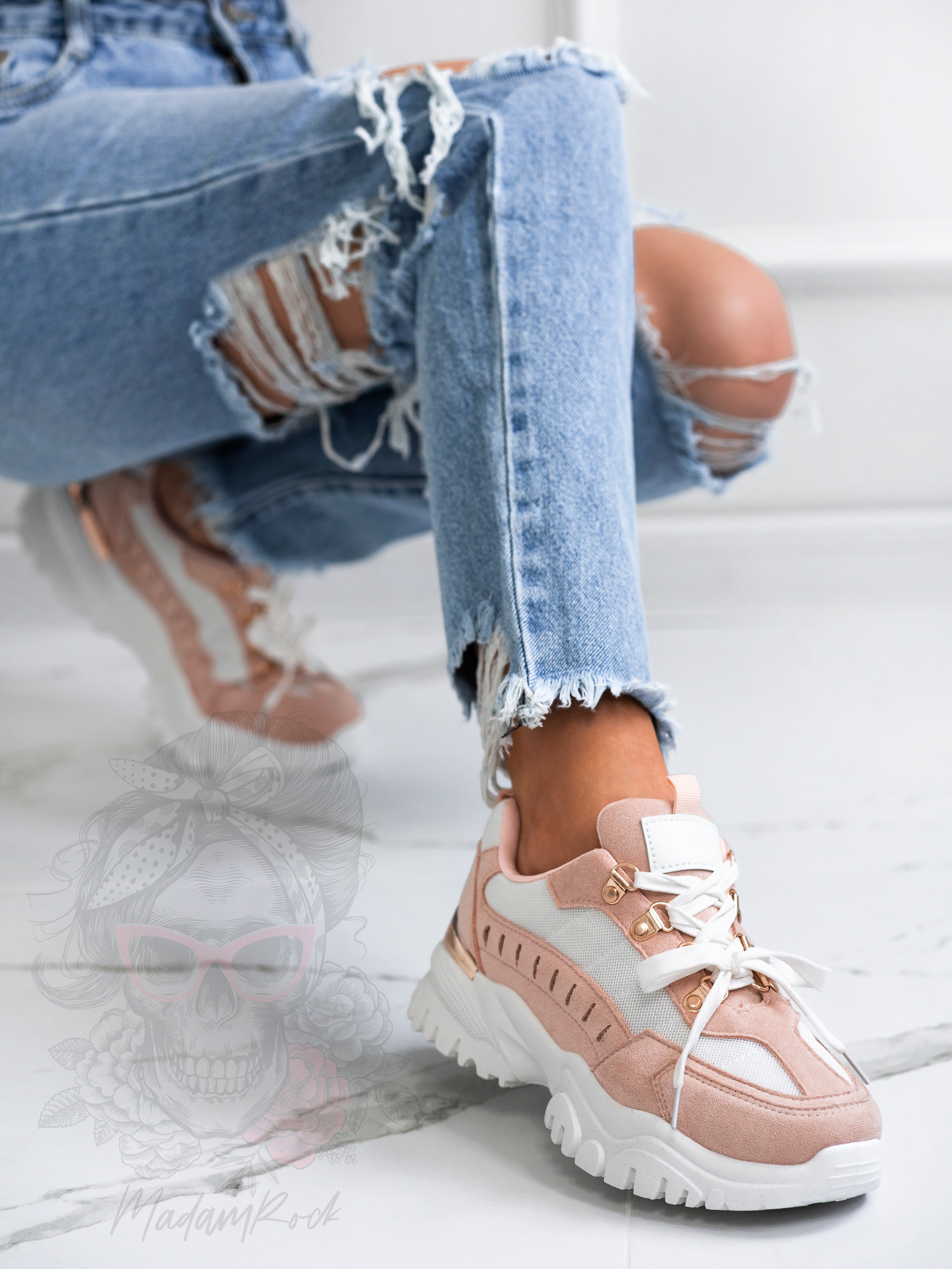 Buty sportowe Madam Meling pudrowe