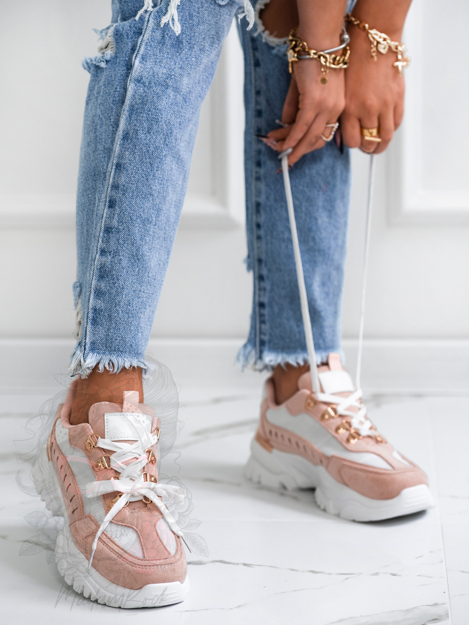 Buty sportowe Madam Meling pudrowe