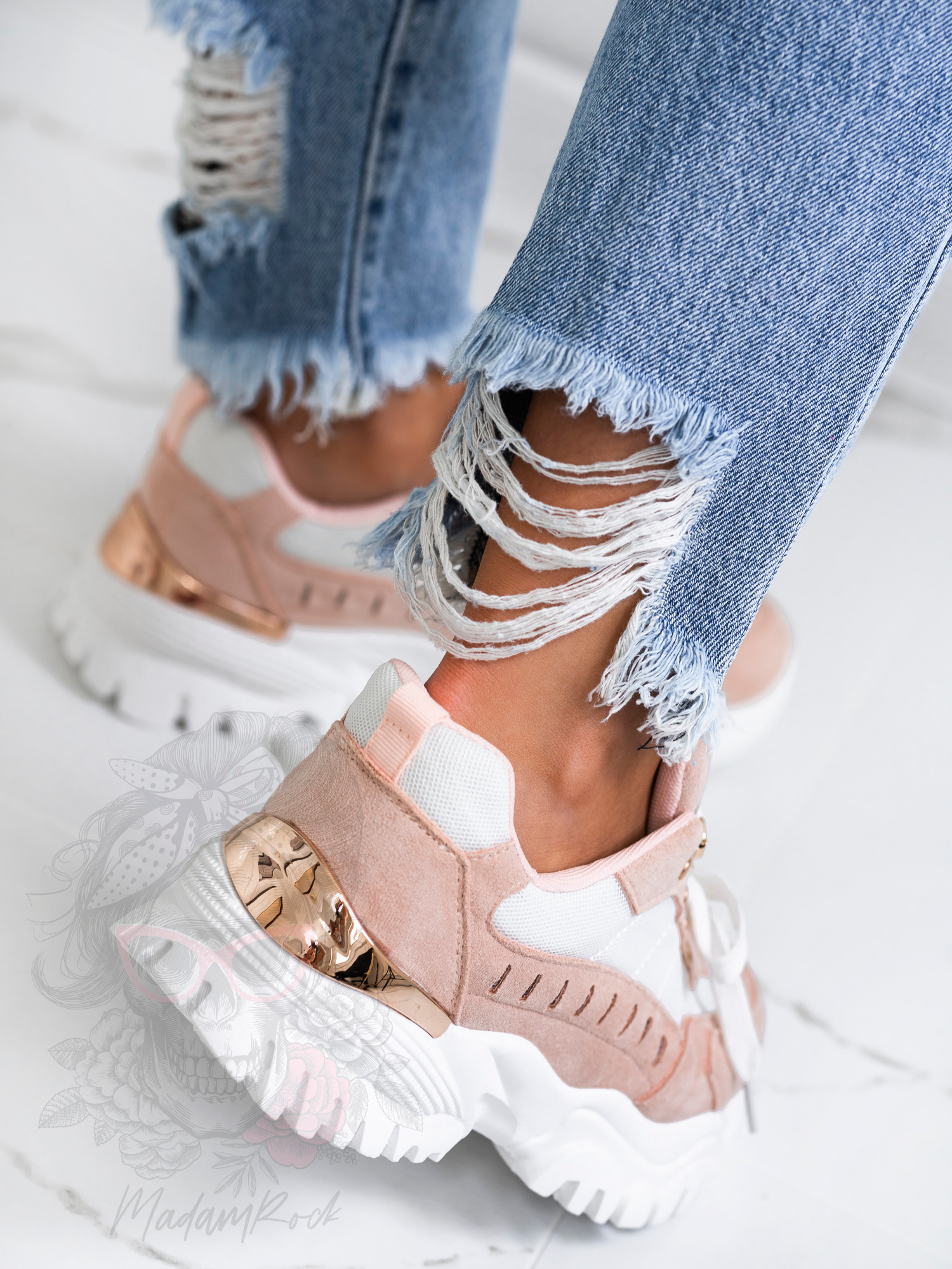 Buty sportowe Madam Meling pudrowe