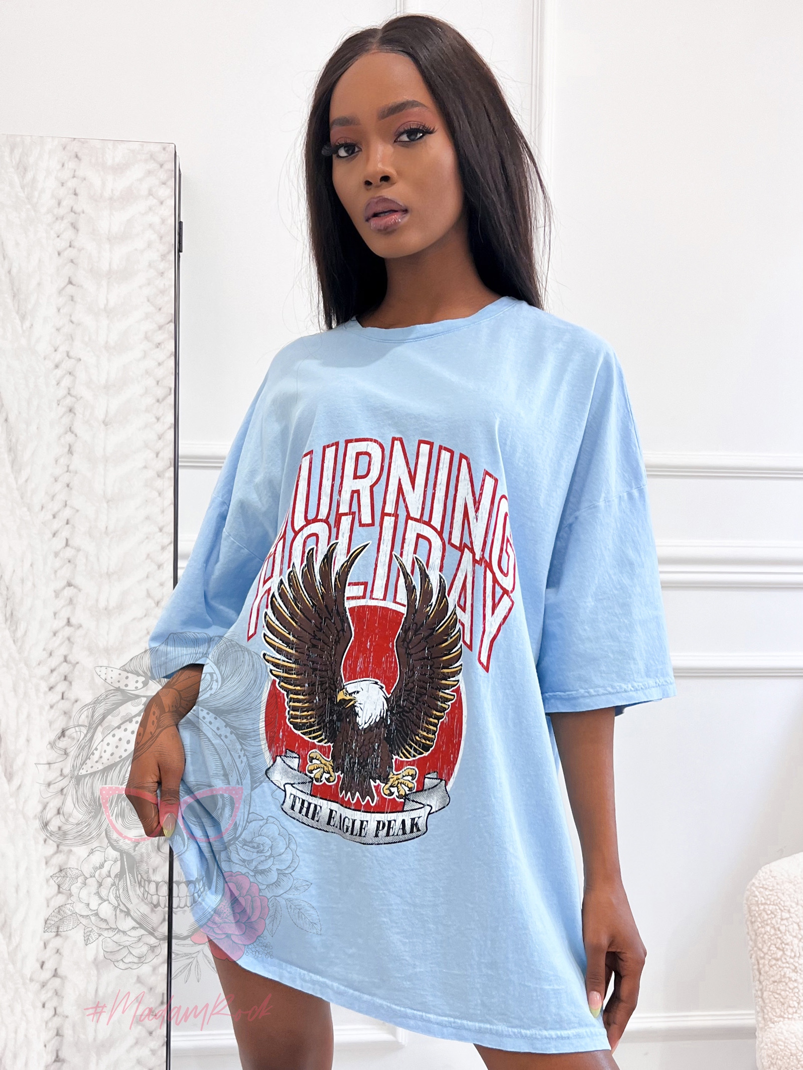 T-shirt bawełniany Burning błękitny T-shirt bawełniany Burning błękitny